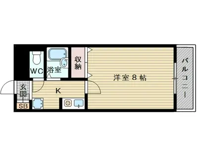 コートラビーム(1K/3階)の間取り写真