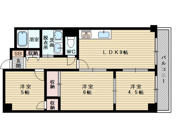 久光マンション(3LDK/2階)の間取り写真