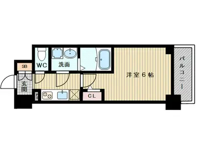 エスリード ザ・グラン大阪ノース(1K/3階)の間取り写真