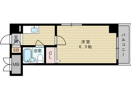 ビクトリーハイムニシミツ(1K/4階)の間取り写真