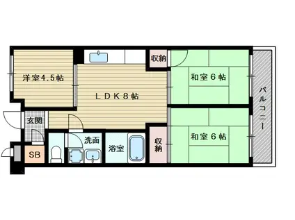 エクセルハイツ下北(3DK/3階)の間取り写真