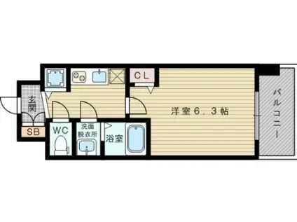 アドバンス新大阪ウエストゲート(1K/9階)の間取り写真