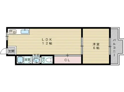 和ハイツⅢ(1LDK/3階)の間取り写真