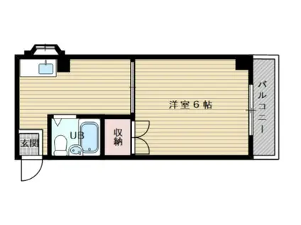 大阪市今里筋線 だいどう豊里駅 徒歩11分 4階建 築37年(1DK/4階)の間取り写真