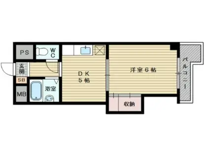 上新庄駅前グランドハイツ北(1DK/2階)の間取り写真