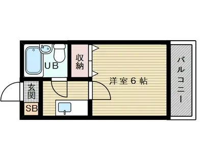 シロハイヌ新大阪(1K/3階)の間取り写真