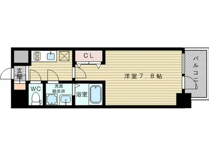 プレサンス新大阪ザ・デイズ(1K/11階)の間取り写真
