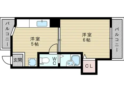 メゾン・ボヌール(1DK/5階)の間取り写真