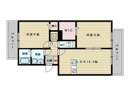 ガーデンハウス(2LDK/1階)の間取り写真