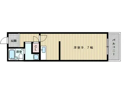 シャングリラみつもと(1DK/2階)の間取り写真