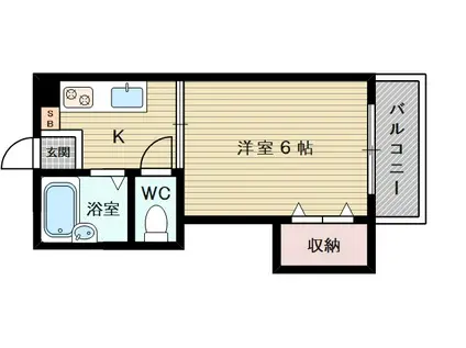 阪急電鉄京都線 上新庄駅 徒歩11分 6階建 築49年(1K/5階)の間取り写真
