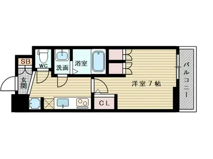 アルティザ淡路駅東(1K/2階)の間取り写真