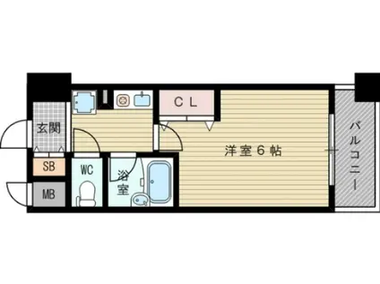 東海道本線 新大阪駅 徒歩8分 11階建 築27年(1K/10階)の間取り写真