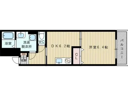 SELVA 花水木(1DK/2階)の間取り写真