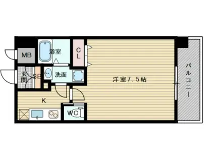 プライマル新大阪(1K/8階)の間取り写真