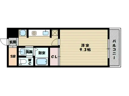 グランシャルマン新大阪(1K/7階)の間取り写真