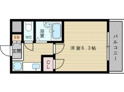 メゾン・ラフィネ(1K/2階)の間取り写真