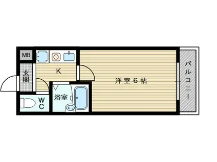 Pポイント(1K/2階)の間取り写真