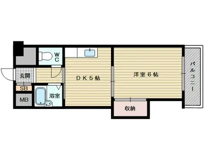 豊新グランドハイツ北(1DK/2階)の間取り写真