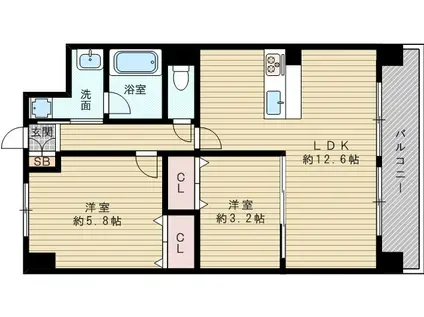 BANK(2LDK/5階)の間取り写真