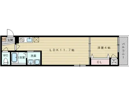 F MIRAI ALBA(1LDK/3階)の間取り写真