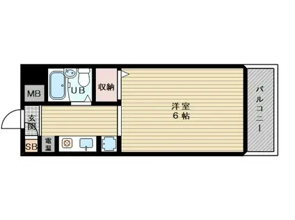 阪急電鉄京都線 上新庄駅 徒歩3分 5階建 築30年(1K/1階)の間取り写真
