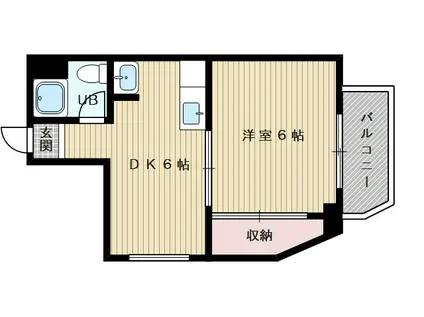 新大阪野元ビル(1DK/3階)の間取り写真