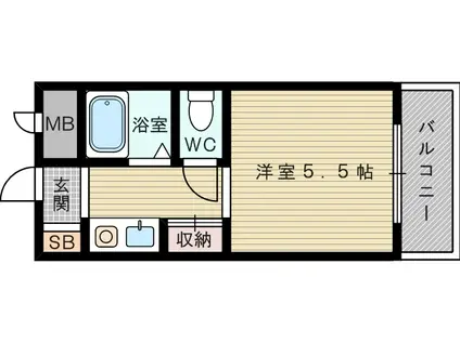 サンライト上新庄(1K/4階)の間取り写真