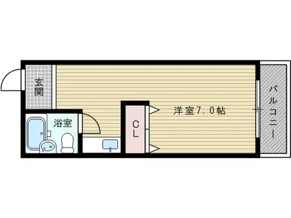 ビスタ新庄ハイツ1(ワンルーム/3階)の間取り写真