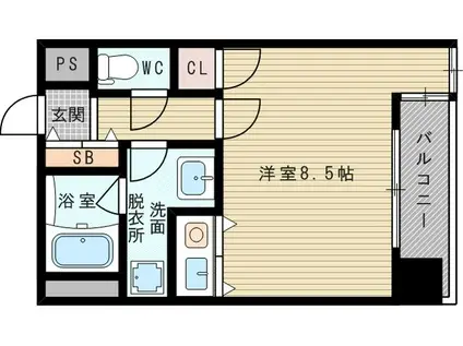 C-WING(ワンルーム/9階)の間取り写真
