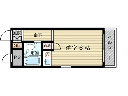 フィノ八番館(ワンルーム/2階)の間取り写真