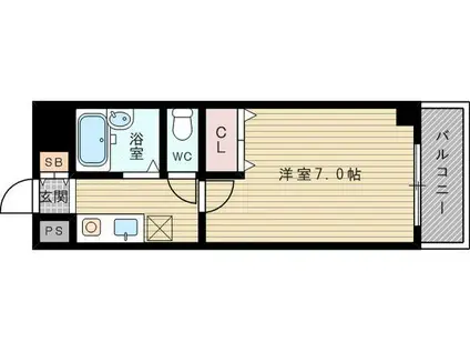 ノルデンハイム淡路(1K/8階)の間取り写真