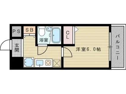 大阪市御堂筋線 西中島南方駅 徒歩9分 12階建 築31年(1K/4階)の間取り写真