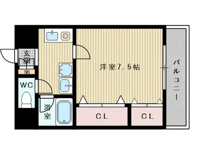 エル・カスティージョ(1K/3階)の間取り写真