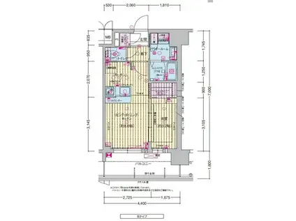 プレサンス東淀川駅前プローシェ(1LDK/11階)の間取り写真