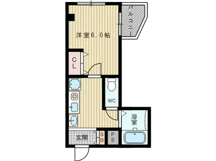 ラフィーネ淡路(1K/3階)の間取り写真