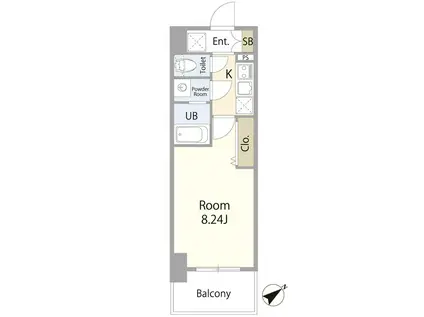 LUXE新大阪サウス(1K/1階)の間取り写真