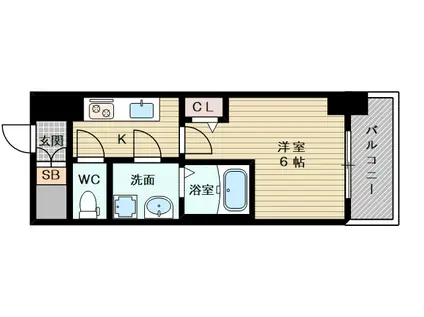 エスリード大阪ザ・ルクス(1K/11階)の間取り写真