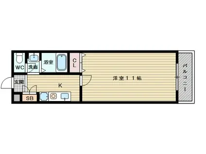 ユニコート(1K/4階)の間取り写真