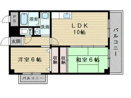 エミネンス新大阪(2LDK/4階)の間取り写真