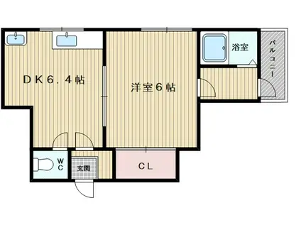 サンライフ菅原(1DK/5階)の間取り写真