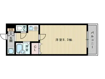 セブンハイツ(1K/6階)の間取り写真