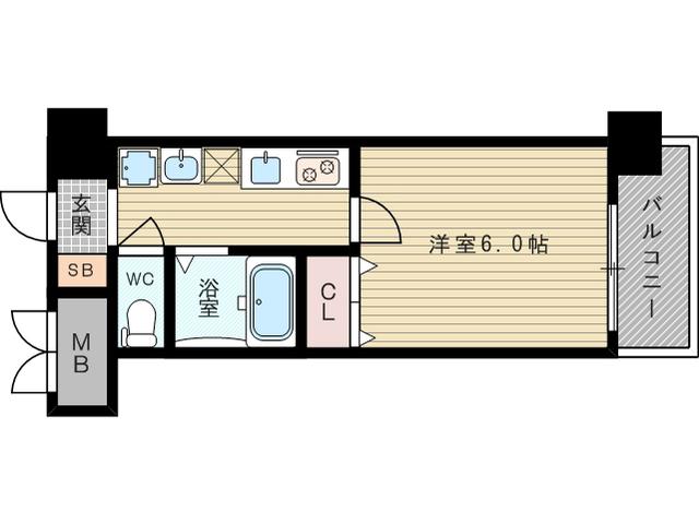 東海道本線 新大阪駅 徒歩8分 11階建 築11年(1K/9階)の間取り写真