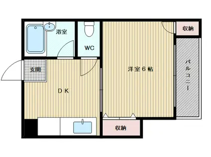 サン・ヒルズ(1DK/4階)の間取り写真