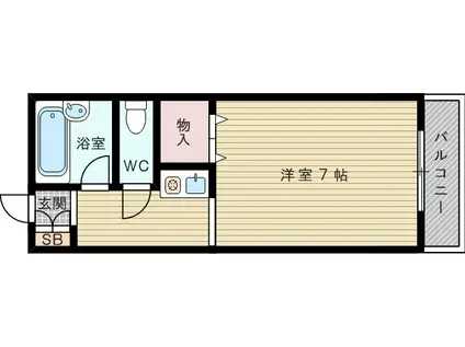 東海道本線 新大阪駅 徒歩7分 9階建 築39年(1DK/3階)の間取り写真