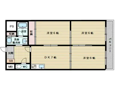 ファースト菅原(3DK/2階)の間取り写真