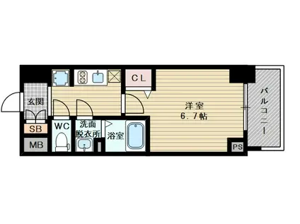 ARTIZA淡路(1K/6階)の間取り写真