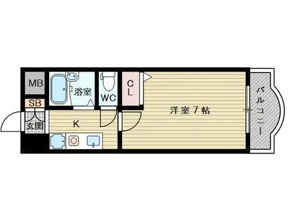 ノルデンハイム小松(1K/2階)の間取り写真