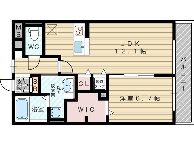 ラ・パーチェ(1LDK/3階)の間取り写真