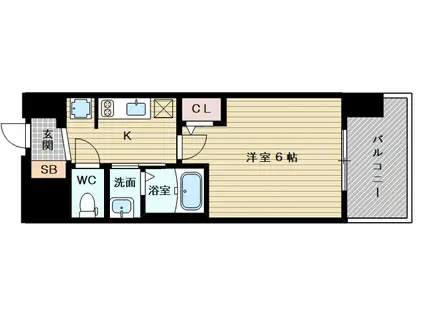 エステムコート新大阪XVフロウ(1K/6階)の間取り写真